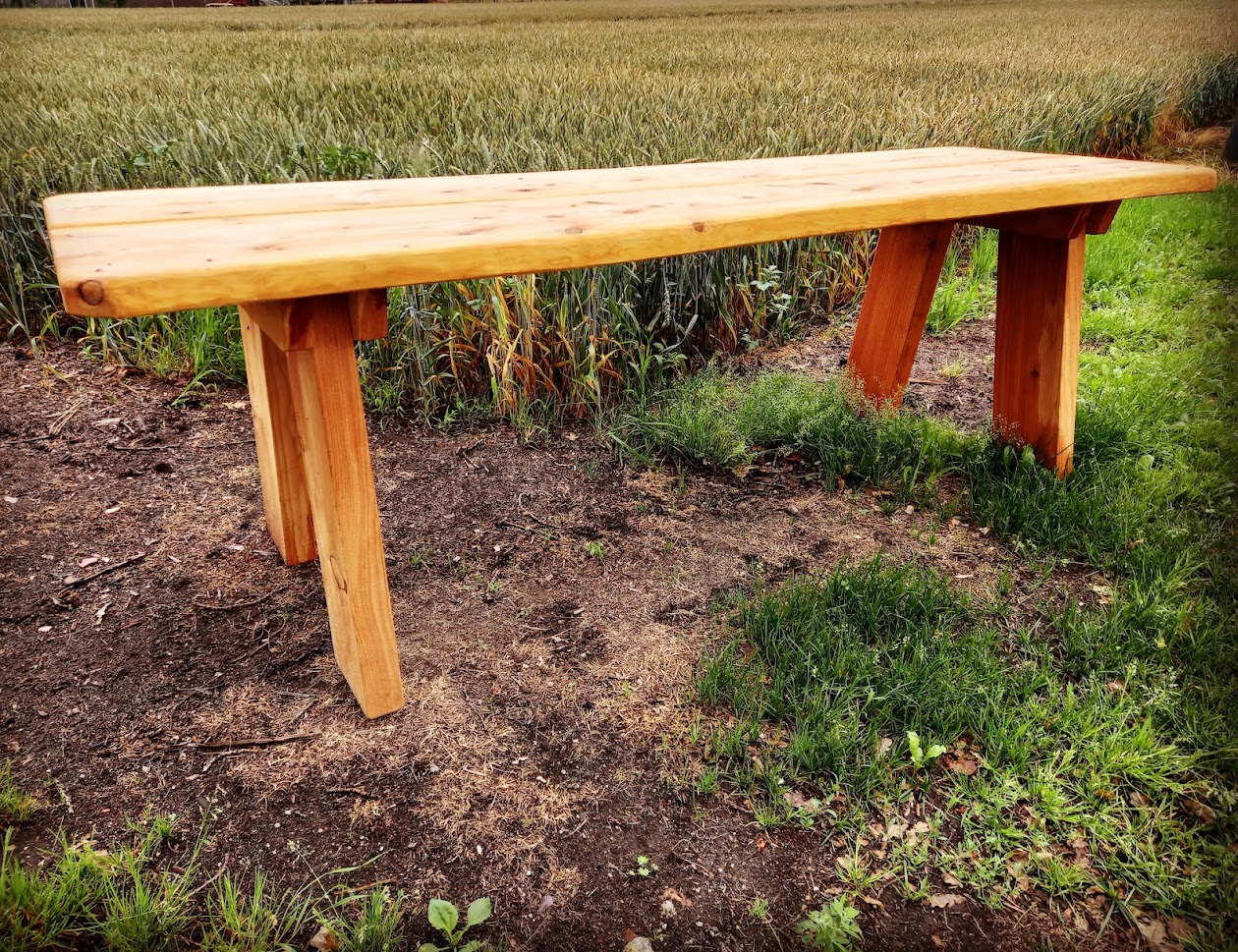 tafel voor bij parkbank